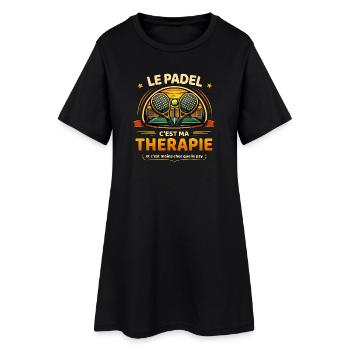 Le padel c’est ma thérapie humour sport - Robe T-shirt Femme - noir - Devant