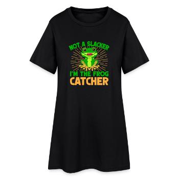 Attrape-grenouilles, pas une grenouille paresseuse - Robe T-shirt Femme - noir - Devant