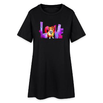 Love Dog Geschenk für Jack Russell Besitzer - Frauen T-Shirt-Kleid - Schwarz - Vorne