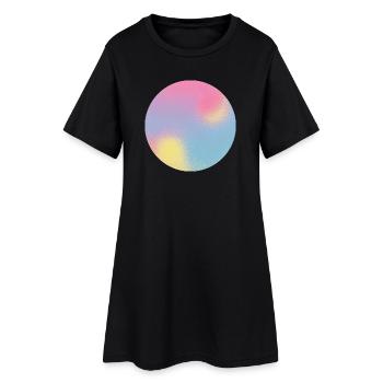 Aura-Check-Pastellgradientensphäre - Frauen T-Shirt-Kleid - Schwarz - Vorne