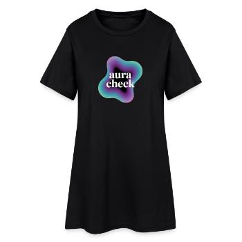 Moderne minimalistische Aura – Ätherisches Energiedesign - Frauen T-Shirt-Kleid - Schwarz - Vorne