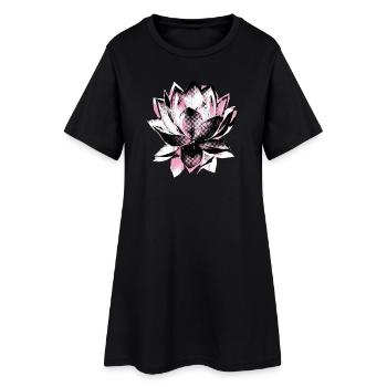 Yoga à la fleur de lotus - Robe T-shirt Femme - noir - Devant