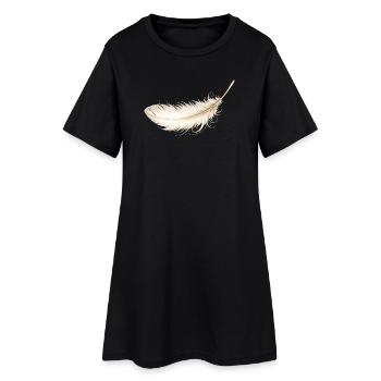 Delicate Goose Feather Elegant Vintage Design - Women’s T-Shirt Dress - black - Front