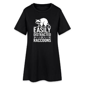 Waschbär Sprüche Waschbär Lustig Waschbär Geschenk - Frauen T-Shirt-Kleid - Schwarz - Vorne