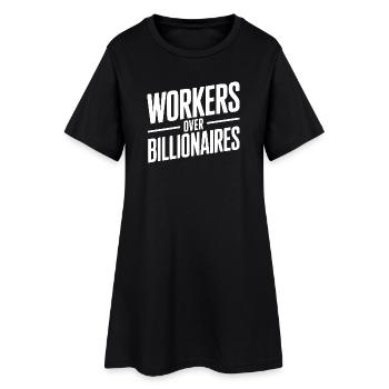 Travailleurs plutôt que milliardaires - Robe T-shirt Femme - noir - Devant