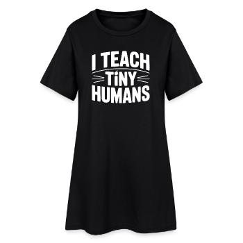 J’enseigne aux petits humains - Robe T-shirt Femme - noir - Devant