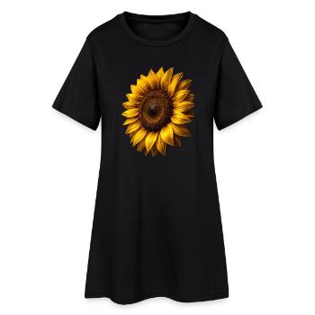 Graphismes de tournesols jaunes Fleurs de tournesol - Robe T-shirt Femme - noir - Devant