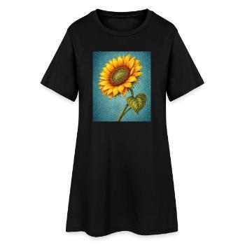 Graphismes de tournesols jaunes Fleurs de tournesol - Robe T-shirt Femme - noir - Devant