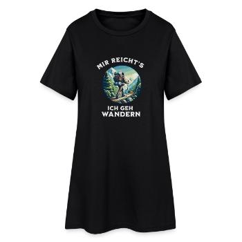  Wandern Ich Geh Wandern  - Frauen T-Shirt-Kleid - Schwarz - Vorne