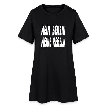 Benzin - Frauen T-Shirt-Kleid - Schwarz - Vorne