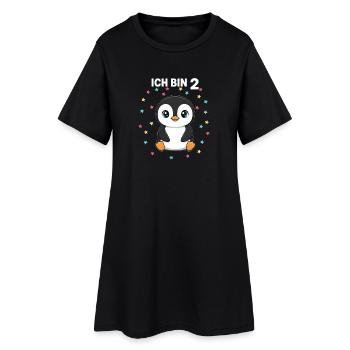 Ich bin 2 - Süßes Pinguin zum 2. Geburtstag - Frauen T-Shirt-Kleid - Schwarz - Vorne