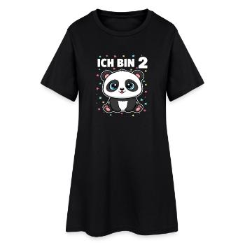Ich bin 2 - Süßes Panda zum 2. Geburtstag - Frauen T-Shirt-Kleid - Schwarz - Vorne