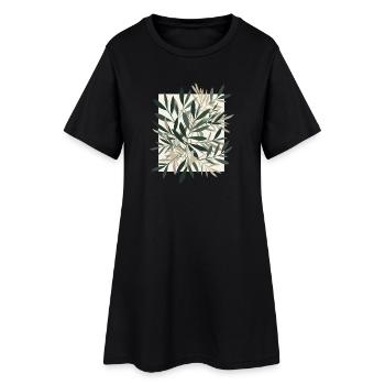 Danse des feuilles au ton naturel - Robe T-shirt Femme - noir - Devant