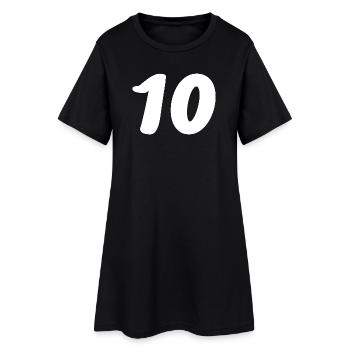 10. 10 ANS. 10e ANNIVERSAIRE. ANNIVERSAIRE 10 ANS. - Robe T-shirt Femme - noir - Devant