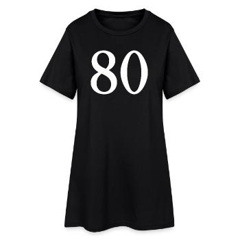 80. 80 ANS. 80e ANNIVERSAIRE. ANNIVERSAIRE 80 ANS. - Robe T-shirt Femme - noir - Devant