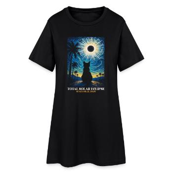 Total Solar Eclipse Van Gogh Style Spain 2026 - Women’s T-Shirt Dress - black - Front