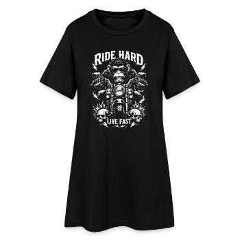 Ride Hard Monkey on Bike - Women’s T-Shirt Dress - black - Front
