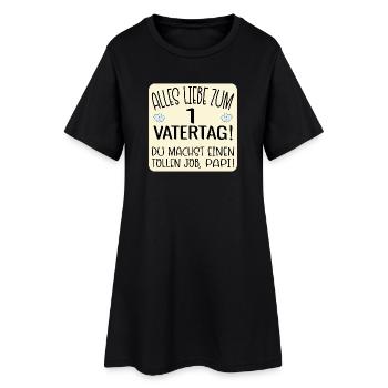 Erster Vatertag Papa Baby - Frauen T-Shirt-Kleid - Schwarz - Vorne