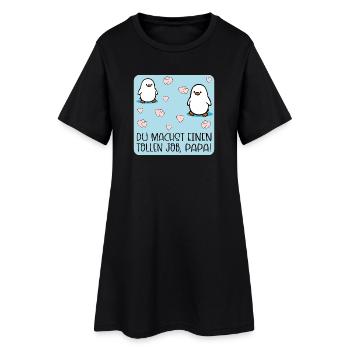 Toller Job Papa Pinguine - Frauen T-Shirt-Kleid - Schwarz - Vorne