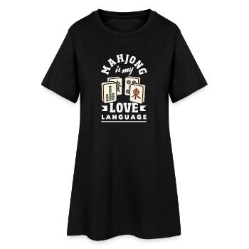 C’est l’heure du Mahjong - Robe T-shirt Femme - noir - Devant