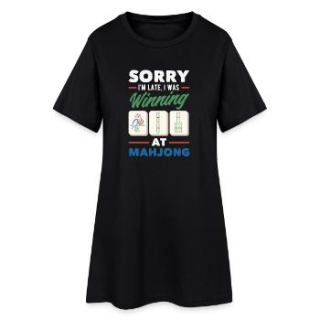 C’est l’heure du Mahjong - Robe T-shirt Femme - noir - Devant