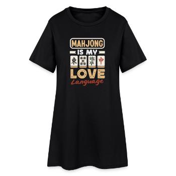 C’est l’heure du Mahjong - Robe T-shirt Femme - noir - Devant