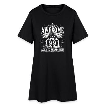 Cadeau du 35e anniversaire Mari Original avril 1991 - Robe T-shirt Femme - noir - Devant