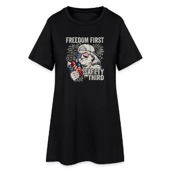 Freedom first, safety in third place, Fra - Women’s T-Shirt Dress - black - Front