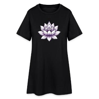 Fleur de lotus de yoga - Robe T-shirt Femme - noir - Devant