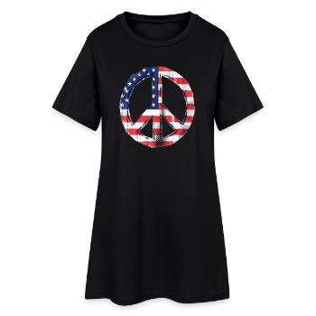 Drapeau de la paix des États-Unis - Robe T-shirt Femme - noir - Devant
