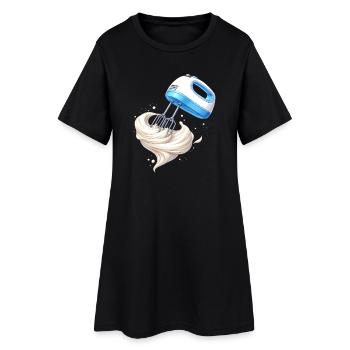 Conception de la batteuse à main à la crème fouettée - Robe T-shirt Femme - noir - Devant