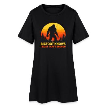 Bigfoot Sasquatch Yeti Cryptid Creatures Big Foot - Women’s T-Shirt Dress - black - Front