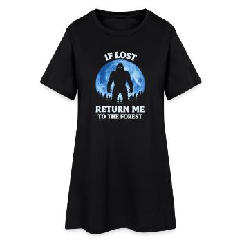 Bigfoot Sasquatch Yeti Cryptid Creatures Big Foot - Women’s T-Shirt Dress - black - Front