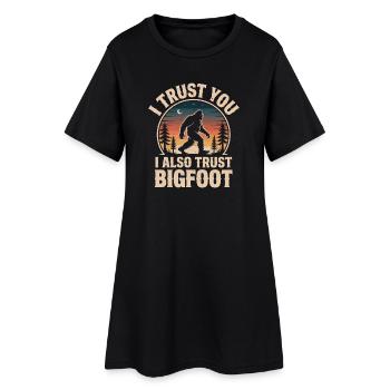 Bigfoot Sasquatch Yeti Cryptid Creatures Big Foot - Women’s T-Shirt Dress - black - Front