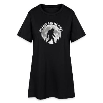 Bigfoot Sasquatch Yeti Cryptid Creatures Big Foot - Women’s T-Shirt Dress - black - Front