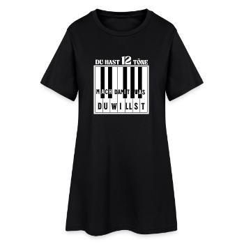 Klavier - Du hast 12 Töne - Piano Pianist - Frauen T-Shirt-Kleid - Schwarz - Vorne