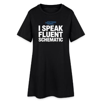 Je parle couramment la technologie des schémas circuités - Robe T-shirt Femme - noir - Devant