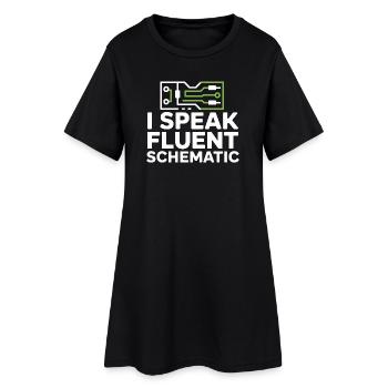 Je parle couramment la technologie des schémas circuités - Robe T-shirt Femme - noir - Devant
