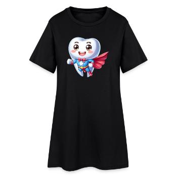 Dentiste Super-héros Dents Dents Dents Héros Se Brossant les Dents - Robe T-shirt Femme - noir - Devant