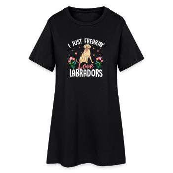 J’adore les labradors - Robe T-shirt Femme - noir - Devant