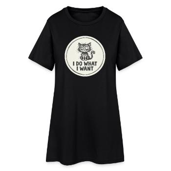 Je fais ce que je veux, Cat - Robe T-shirt Femme - noir - Devant