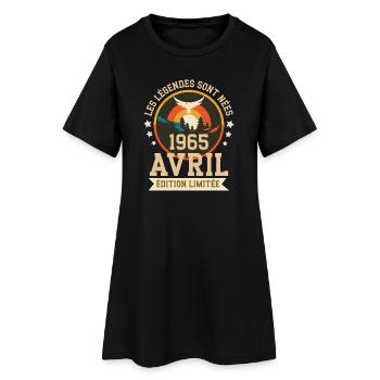 Légende Née Avril 1965 Édition Limitée - Robe T-shirt Femme - noir - Devant