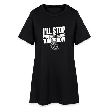 J’arrêterai de procrastiner demain - Robe T-shirt Femme - noir - Devant