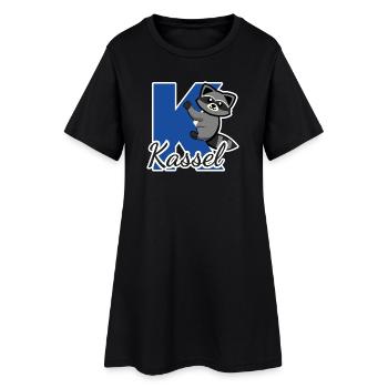 Kassel Waschbär klettert am Buchstaben K - Frauen T-Shirt-Kleid - Schwarz - Vorne