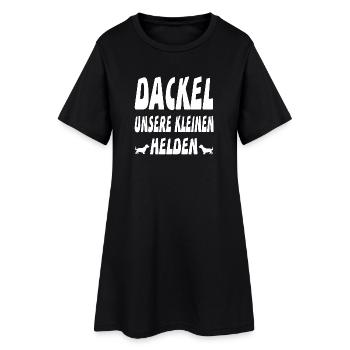 Dackel - Frauen T-Shirt-Kleid - Schwarz - Vorne