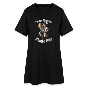 Économiser de l’eau, boire de la bière - Buveur de bière - Dire - Robe T-shirt Femme - noir - Devant