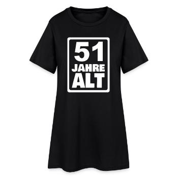 Alter 51 - Frauen T-Shirt-Kleid - Schwarz - Vorne