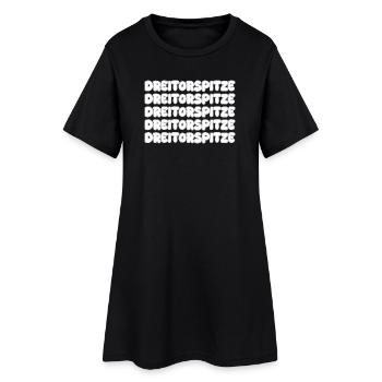 Dreitorspitze als Bergsteigen - Frauen T-Shirt-Kleid - Schwarz - Vorne