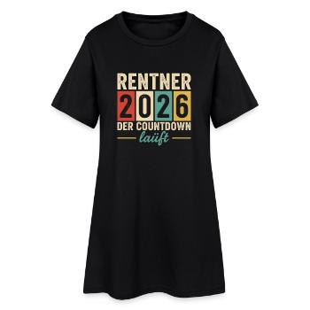 Rentner 2026 Countdown läuft - Frauen T-Shirt-Kleid - Schwarz - Vorne
