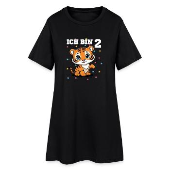 Ich bin 2 - Süßes Tiger zum 2. Geburtstag - Frauen T-Shirt-Kleid - Schwarz - Vorne